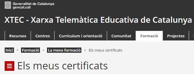 Portal XTEC certificats