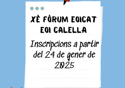 Inscripcions Xè Fórum EOI Calella